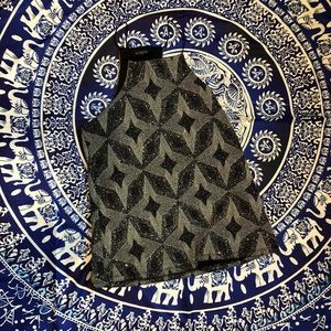 Sparkly gray and black tank top